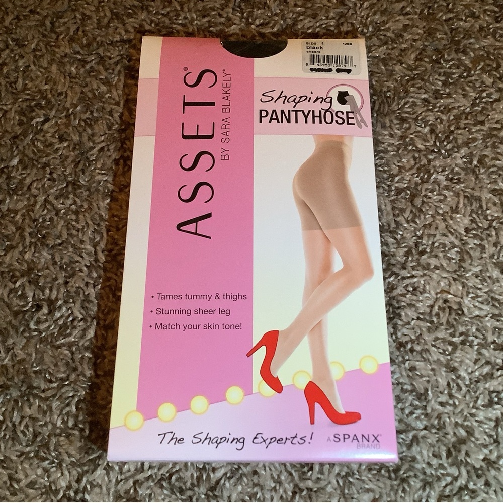 Spanx Assets sheer shaping pantyhose, color black, size: 1
